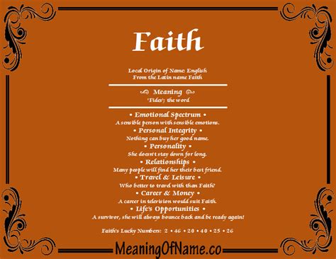 Faith meaning of name. Things To Know About Faith meaning of name. 